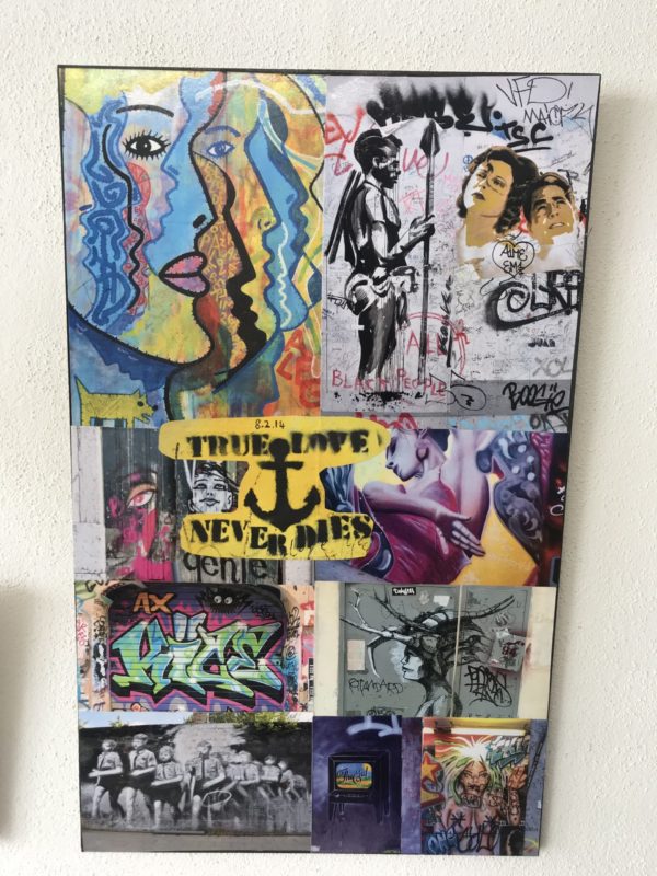 2021 True Love collage street art sur MDF 74/46
