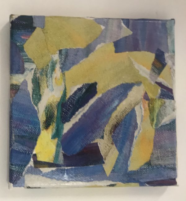 Collage sur petite toile bleu