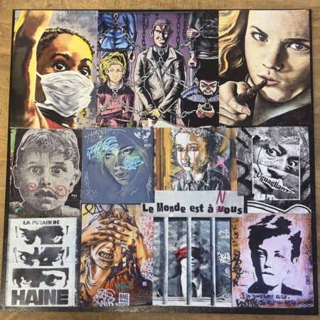 Collage de mes photos street art sur bois